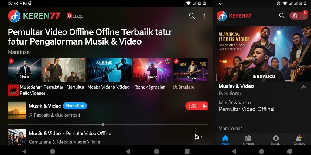 Tampilan antarmuka KEREN77 untuk Pemutar Video Offline yang menarik dan user-friendly.