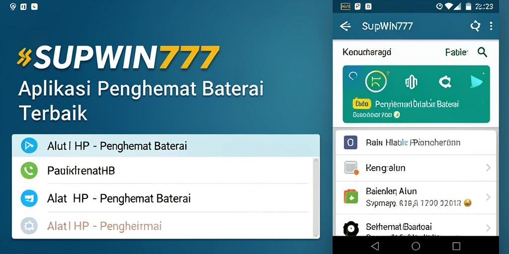 Antarmuka SUPWIN777 menampilkan grafik penggunaan baterai yang informatif.