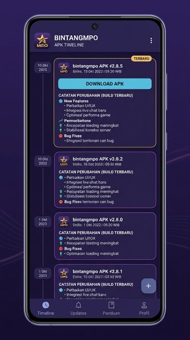 Tampilan riwayat versi bintangmpo